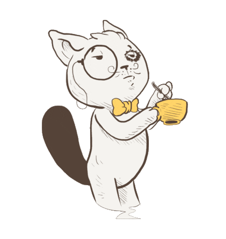 Tea Time Cat Sticker by Lonecat