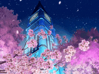 anime sakura and cherry blossom Bild  Anime estetika Pemandangan anime  Latar belakang