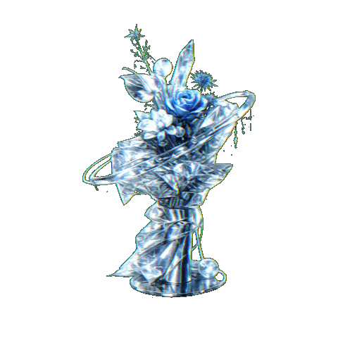 Blue Aesthetic Bouquet Of Flowers Sticker