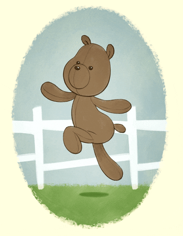 Skipping Teddy Bear GIF