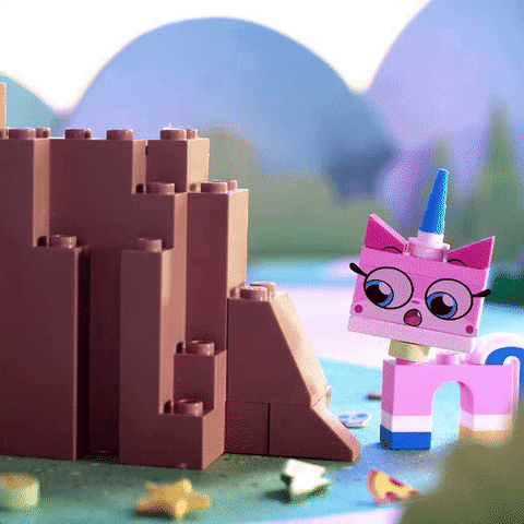 nervous cat GIF by LEGO