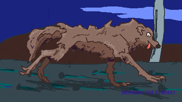 woodmurderedhat animation dog running aseprite GIF