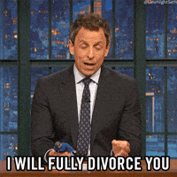 i will fully divorce you seth meyers GIF by Late Night with Seth Meyers