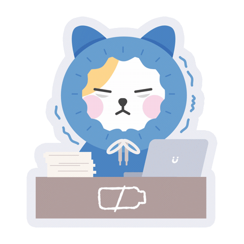 Cat Working Sticker