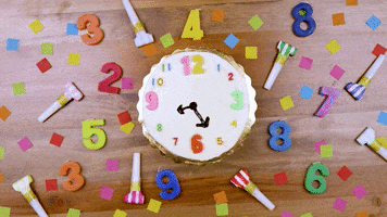 ticking clock cake GIF by evite