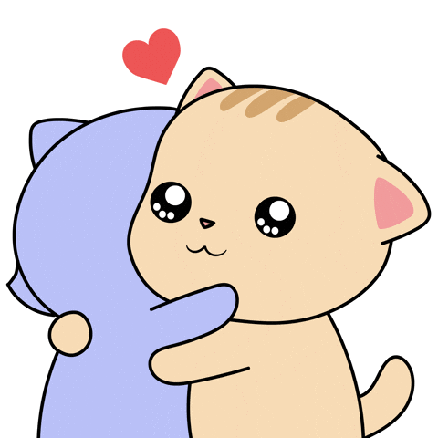 cute animal hug gif