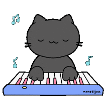Musical Cat Piano Sticker