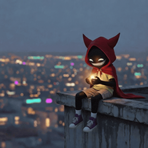 Red Hood Evil Smile GIF by G*BOY