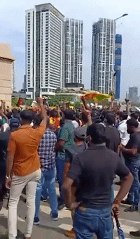 Protesters Gather Outside Sri Lankan
