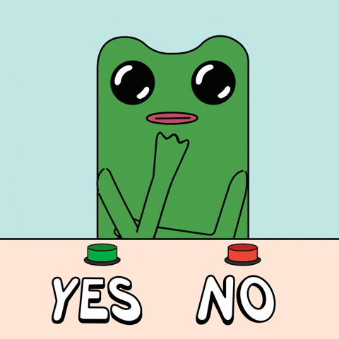 Lemme Think Yes Or No GIF by fwogs