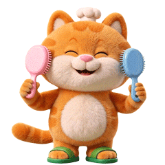 Cat Grooming Sticker by UpStudiosWorld