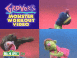 exercise grover GIF by Sesame Street