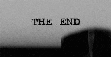 The End Black And White animated GIF