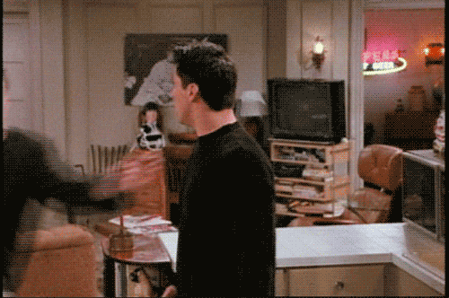 Scared Chandler Bing GIF