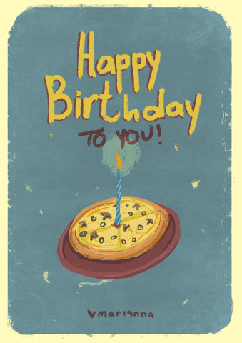 happy birthday pizza GIF
