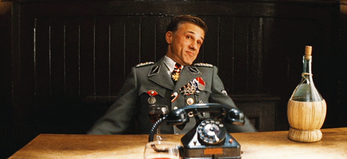 Image result for christoph waltz inglourious basterds gif