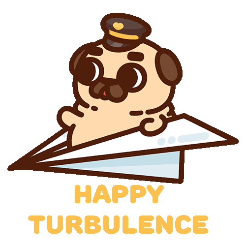 Travel Flying Sticker by Puglie Pug