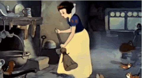 snow white cleaning GIF