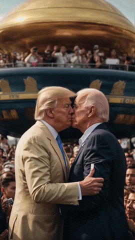 Trump Kiss GIF by systaime