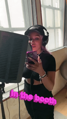 Pdentmt recording rapping making music in studio GIF