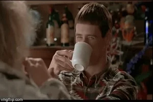 dumb and dumber drinking GIF