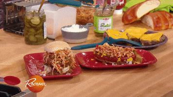 hot dog burger GIF by Rachael Ray Show