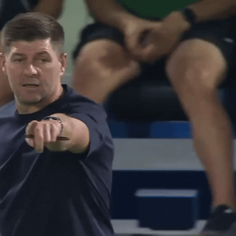 Ettifaq football pointing players manager GIF