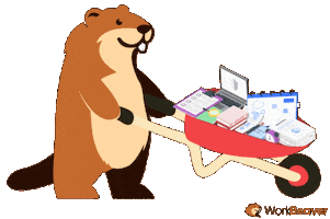 Working On My Way Sticker by WorkBeaver