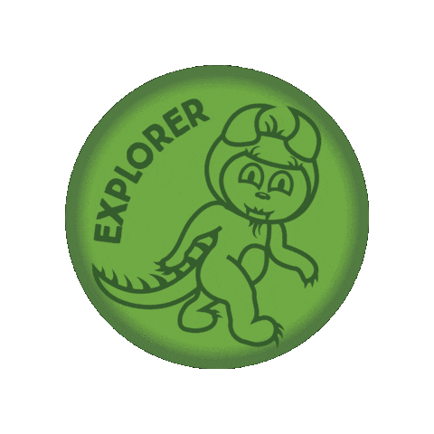 Button Explore Sticker by Happy the Hodag