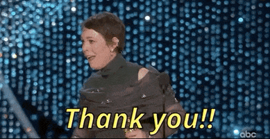 olivia colman thank you GIF by The Academy Awards