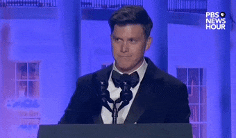 Colin Jost Sips GIF by PBS NewsHour