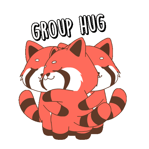 Red Panda Hug Sticker