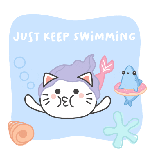 Cat Swimming GIF by Kiki