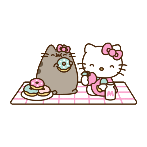 Friends Eating Sticker by Hello Kitty