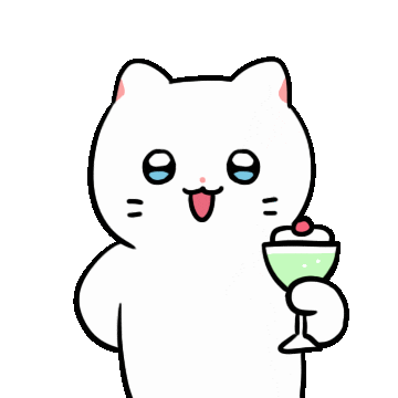 Cat Cheers Sticker by Olso