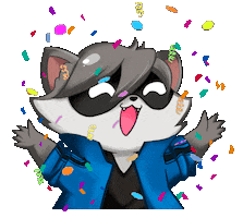 Raccoon Celebrate Sticker