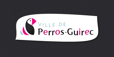 Perros-Guirec logo perros oiseau roz GIF