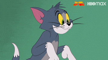 Cartoon gif. Tom of Tom and Jerry stares off screen, fixated, opening and closing his slobbering mouth.