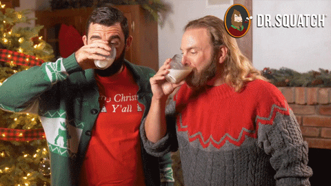 Egg Nog Christmas GIF by DrSquatchSoapCo