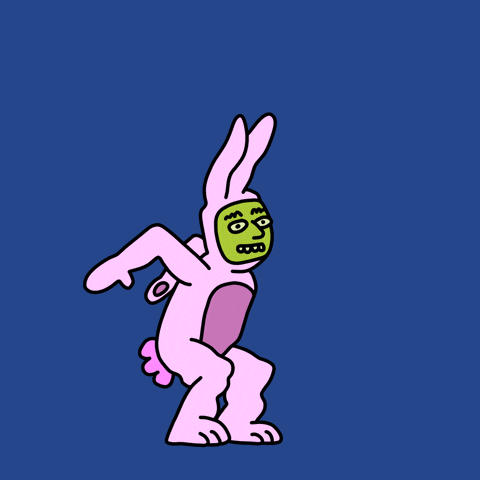Jumping Easter Bunny GIF by herbertonic