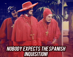 spanish inquisition monty python gif