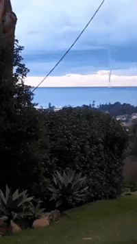 Water Spout Spins Across Ocean Near Wollongong, New South Wales