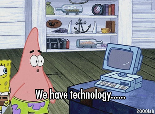 como um site pode fazer a diferença no seu negócio: primeira imagem: meme bob esponja e patrick em frente a um computador dizendo 