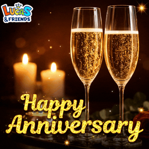 Celebrate Happy Anniversary GIF by Lucas and Friends by RV AppStudios