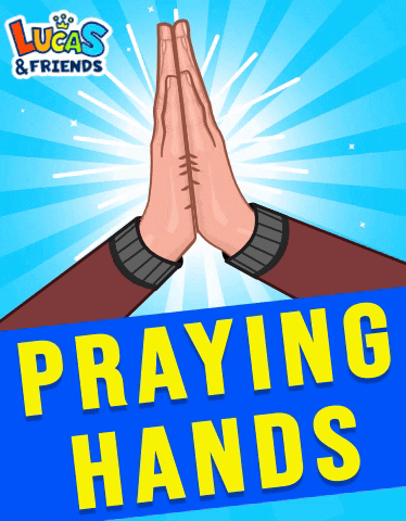 Pray Praying Hands GIF by Lucas and Friends by RV AppStudios