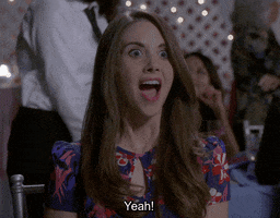 Excited Alison Brie GIF