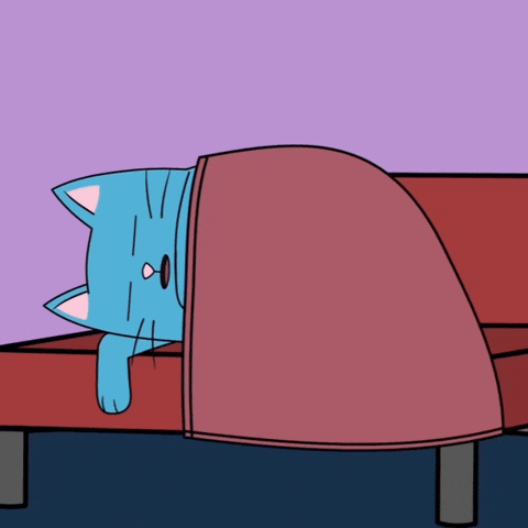 Drifting Away Blue Cat GIF