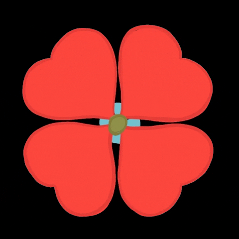 Four Leaves Red Heart GIF