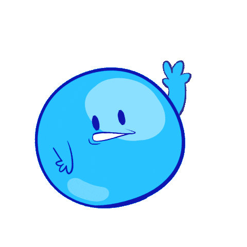 Waving Blue Ball Sticker