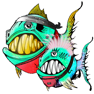 Happy Fish Sticker